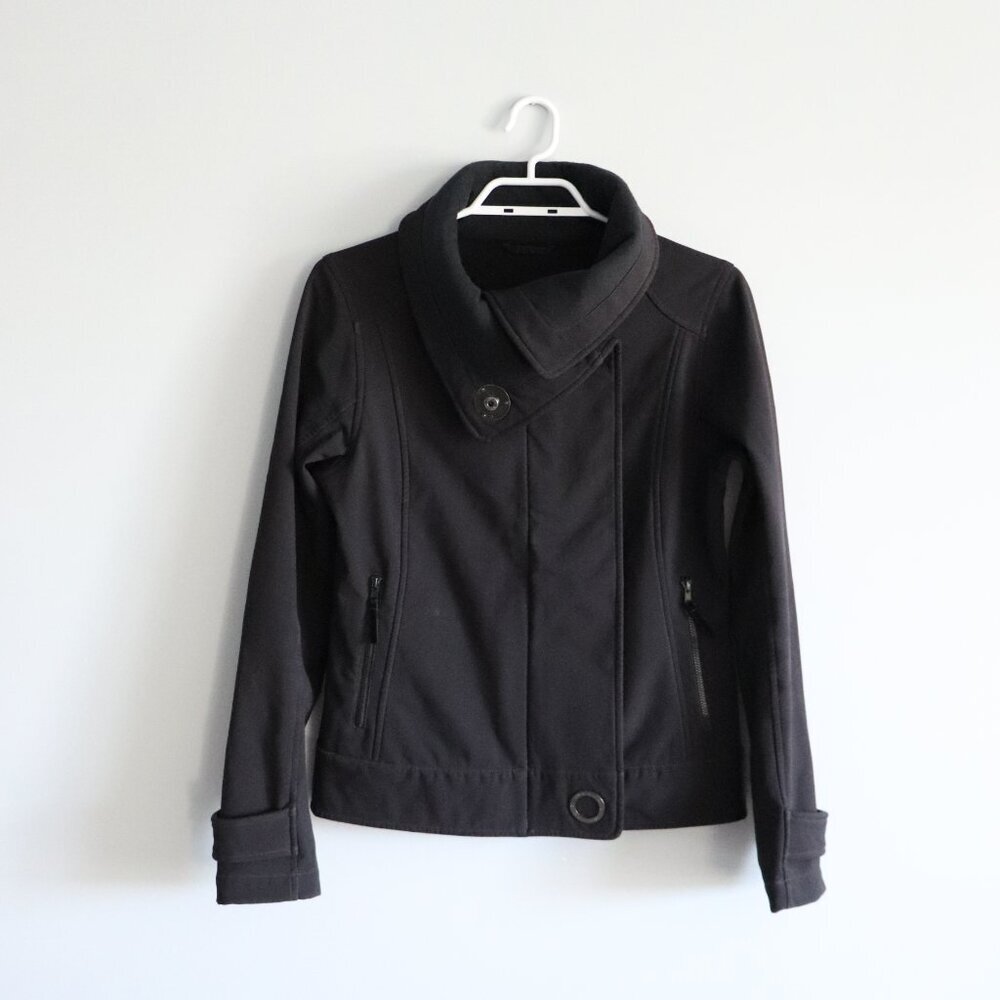 Lululemon Women's Sz 4 Black Audrey‎ Full Zip Fitted Fleece High Neck Jacket